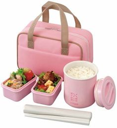 Bento Supplies, Luxury Lunch, Pink Lunch Box, Pink Lunch, Tiffin Box, Rice Side, Lunch Box Containers, Lunch Box Set, Insulated Lunch Box