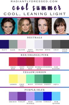 Longbob Hair, Color Analysis Summer, Summer Skin Tone, Light Summer Color Palette, Soft Summer Palette, Winter Typ