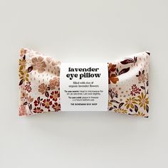 Relax with our soothing Lavender Aromatherapy Eye Pillow. Beautifully packaged with directions for use! These weighted and naturally scented eye pillows make the best gifts! Measures approximately 8” X 4” Made with 100% cotton, rice and organic lavender flowers. You can use our eye pillows for: HeadachesMigrainesTensionMeditationYoga SessionsAllergiesDry EyesAnxietyDepressionStressRelaxationSleepDark CirclesPuffy EyesCold Packs *Pattern and positioning on fabric may vary. INSTRUCTIONS: Use warm Weighted Eye Mask, Lavender Eye Pillow, Lavender Eye, Lavender Eye Pillows, Lavender Aromatherapy, Neck And Shoulder Pain, Eye Pillow, Best Spa, Eye Pillows