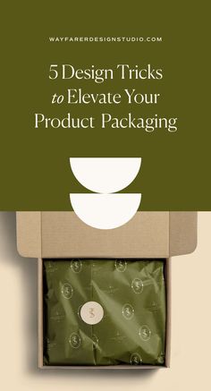 an open box with the words 5 design tricks to elevate your product packaging