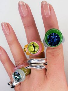 Designer Cocktail Ring | Acrylic Statement Ring Mood Rings, Acrylic Ring, Colored Acrylic, Mood Ring, Resin Ring, Ring Collection, Rhinestone Jewelry, Austrian Crystal, Ring Collections