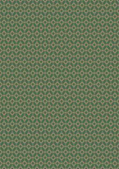 a green and gold background with an intricate design