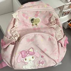 womens kawaii fashion pink my melody backpack May Melody, My Melody Backpack, Melody Backpack, Jirai Kei Fashion, Pink My Melody, Sanrio Mymelody, Kawaii Coquette, Harajuku Aesthetic, Kei Fashion