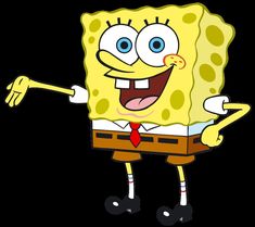 a spongebob character with his arms and legs spread out