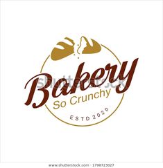 bakery logo or emblem design with bread and croissants on the white background