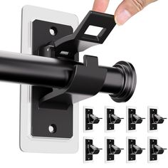 an image of a hand adjusting the handle on a wall mounted door closers set of 6