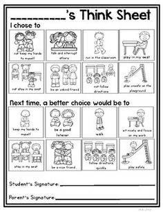 the printable worksheet for children's think sheet