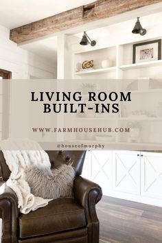 Built in shelves living room Modern Farmhouse Built In Decor, Wall Unit Ideas Living Room Farmhouse, Farmhouse Living Room Storage, Farmhouse Built Ins Decor, Farmhouse Bookshelf Decor Living Room, Modern Farmhouse Shelf Decor Living Room, Built In Ideas Living Room, Modern Farmhouse Built Ins Living Rooms, Modern Farmhouse Built Ins