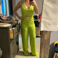 New With Tags. I’m 5’6 And This Was Pretty Long But Would But Cute If You Took The Time To Hem It. Super Stretchy Material. Green Pantsuit, Lime Green Pants, Fashion Nova Pants, Pants Suit, Green Pants, Green Orange, Green And Orange, Stretchy Material, Lime Green