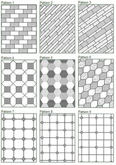 the different patterns used in quilting are shown here, and there are several options to choose from