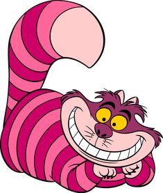 a pink striped cartoon character with big yellow eyes and an evil smile on his face