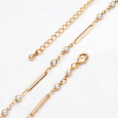 Material: 18K real gold plated brass, faux pearl, color not easily tarnish, lead nickel free Size: chain 3.5mm wide approx. Bracelet: 15cm=6 inches, plus 5cm extender chain. You can adjust the bracelet length to be 6-8 inches. Necklace: 42cm=16.5 inches, plus 5cm extender chain. You can adjust the necklace length to be 16.5-18 inches. Quantity: 1 piece ❤ More ready to wear jewelry here: ❤ https://www.etsy.com/shop/Nbeads?search_query=ready+to+wear ❤ See more chains here: ❤ https://www.etsy.com/s Gold Metal Pearl Bracelet For Party, Gold Metal Chain Necklace With Pearl Detail, Gold Metal Chain Necklace With Pearls, Gold Metal Pearl Chain Necklace, Gold Pearl Choker Chain Necklace, Gold Pearl Chain Necklace In Metal, Gold Pearl Chain Choker For Party, Gold Pearl Bracelet With Metal Charm, Gold Metal Pearl Bracelet With Pearl Charm