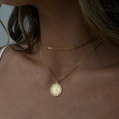 your everyday choker. 12-14" 14k gold filled chain. made with recycled metals. Coin Choker, Travel Necklace, St Christopher, Everyday Accessories, Coin Necklace, Jewelry Inspo, Pretty Jewellery, Gold Filled Chain, Gold Filled