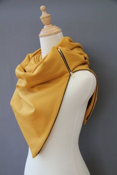 ZIPPER wrap scarf:This Zipper Wrap scarf is a modern and trendy take on a classic infinity style cowlOversized to keep you warm!Comes with 4 sizes, and can be worn multiple ways, you can make a truly unique scarf perfect for anyone!Can be made in a variety of materials,  this is a  very versatile design that you will want to sew over and over againNO SERGER NEEDED - as always, all my patterns are great for those just starting to sew and all you need is a sewing machine - no fancy tools needed! T Hood Shawl, Modern Dress Patterns, Scarf Sewing Pattern, Leather Scarf, Button Scarf, Scarf Jacket, Diy Scarf, Triangle Scarf, Hooded Scarf