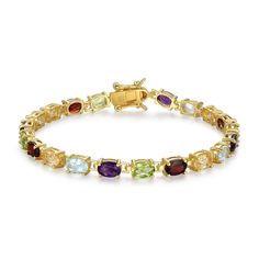 PRICES MAY VARY. CLASSIC LINES – You'll love the exquisite styling of this exclusive piece from our Amazon collection. With real gemstones in five different hues, our bracelet is as colorful as it is luxurious. Elegant ovals sit side by side in four-prong settings. A locking clasp ensures secure wear all day long DECADES OF EXCELLENCE – Morgan & Paige is a family-owned small business based in Dallas, USA, serving customers for over 40 years. Our collection of styles offer a touch of elegance and Elegant Multicolor Tennis Bracelet For Anniversary, Elegant Multicolor Hallmarked Bracelets, Elegant Multi-stone Bracelets For Anniversary, Elegant Multi-stone Bracelet For Anniversary, Gold Multi-stone Tennis Bracelet, Loving Gifts, Chic Gifts, Broken Chain, Side By Side