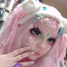 Harajuku Makeup Kawaii, Decora Makeup, Pokemon Makeup, Harajuku Makeup, Unconventional Makeup, Pastel Goth Makeup, Bubble Goth, Cute Eye Makeup, Kawaii Makeup