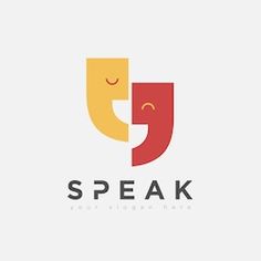 the logo for speak, which is designed to look like an orange and yellow face