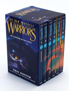 the new prophecy warriors boxed set includes four books, including one with an image of a black cat