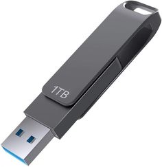 the usb stick is connected to an external charger and has a blue light on it