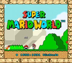 the title screen for super mario world