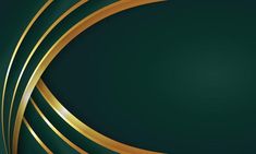 a dark green and gold background with wavy lines