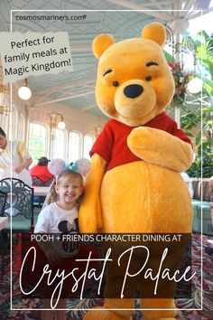 Experience the best character dining at Magic Kingdom by booking a buffet lunch or dinner at the Crystal Palace. You'll meet Pooh and friends while enjoying Crystal Palace for lunch or dinner. | Crystal Palace Disney dinner | Crystal Palace Disney lunch Disney World Dining, Disneyland Travel, Winnie The Pooh Character, Tigger Eeyore, The Crystal Palace, Character Dining, Disney World Characters, Disney World Restaurants