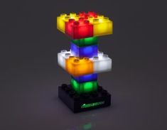 the lego light is made out of different colored blocks