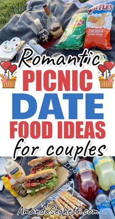 Best Romantic Picnic Date Food Ideas for Couples What To Eat On A Picnic Date, Beach Date Food Ideas, Picnic Lunch Date, Cute Picnic Food Ideas Date, Planning A Picnic Date, Picnic Lunch Date Ideas, Picnic For 2 Ideas, Lunch Date Food Ideas, Romantic Picnics Food