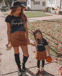 "I T E M D E S C R I P T I O N  * Material: 97% Cotton 3% Spandex * Color: Black * Vinyl design * Detail: Adult 5/8\" neck band. Kids Rib neck band * Unisex kids shirt  * Fit type: Women Fitted TTS (True to size)  S I Z I N G  Adult S (6-8): Length  26\" | Chest 17\" | Your Measurements: Bust 35-37\" | Waist 28-30\" | Hip 37-39\" M (10-12): Length 27.4\" | Chest 18.5\" | Your Measurements: Bust 38-40\" | Waist 31-33\" | Hip 40-42\" L (14-16): Length 28.5\" | Chest 20.4\" | Your Measurements: Bust 41-43\" | Waist 34-36\" | Hip 43-45\" XL (18-20): Length 29.4\" | Chest 22.4\" | Your Measurements: Bust 44-47\" | Waist 37-40\" | Hip 46-49\" *Length = Front Length High Point Shoulder  Kid 6-9 Months: Length: 13.2\" | Chest 10\"| Your Measurements: Weight 12-16 lbs. Length 23-27\" 12 Months: Len Cute Fall Shirts For Family, Twins Thanksgiving Shirts, Mom Thanksgiving Shirts, Hey There Pumpkin, Mommy And Me Shirt, Fall Shorts, Mommy And Me Outfits, Pumpkin Shirt, Thanksgiving Shirts