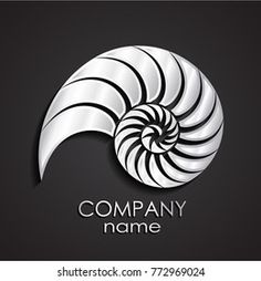 an abstract white spiral logo on black background