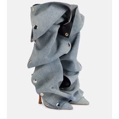 New From Mytheresa For $2967 With Duties And Taxes. The Receipt Is In The Third Photo. In Perfect Condition, They Are Never Worn, Without Box. Eu Size 40. Denim Knee High Boots, Blue Stilettos, Pointed Boots, Denim Heels, Slouchy Boots, All Jeans, Denim Boots, Stiletto Boots, Casual Heels