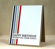 a birthday card with the words happy birthday wishes all year long written in black and white