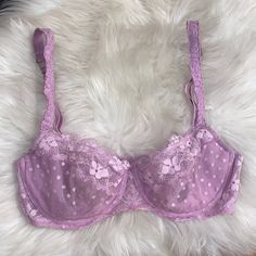 Never Worn But Removed The Tags. Unlined Lace Balconette. Victoria's Secret Feminine Purple Bra, Feminine Fitted Purple Bra, Fitted Feminine Purple Bra, Fitted Lavender Bra For Spring, Victoria's Secret Purple Bra For Spring, Purple Fitted Bra For Spring, Fitted Lavender Victoria's Secret Bra, Feminine Fitted Lavender Bra, Lavender Feminine Bra