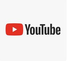 the youtube logo is displayed on a white background