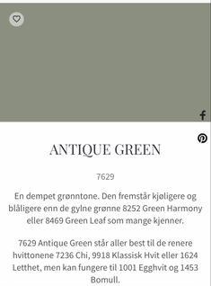 an image of the website for antique green