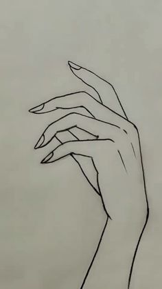 a drawing of a hand holding something in the air