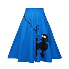 Retro Vintage 1950s Skirt Women's Cosplay Costume Casual Daily Skirt 2023 - US $22.99 Poodle Skirt 50s, Pinup Skirt, 1950s Girls, Midi Skirts Style, Elegante Y Chic, Fancy Costumes, Poodle Skirt, Nature Dress, Zipper Skirt