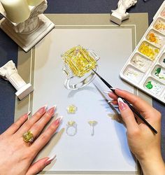 Crystal Drawing, Gold Pearl Jewelry