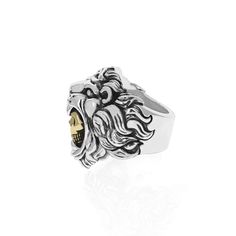 .925 sterling silver Gold Alloy Ring Dimensions: Length 33mm x Width 28mm x Depth 13mm Handmade In USA Lion Ring, Lion Pendant, King Baby, Gold Alloys, Skull Pendant, Skull Ring, Card Holder Wallet, Handmade Ring, Silver Gold