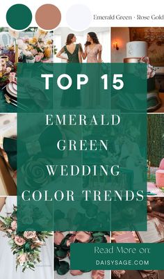 the top 15 emerald green wedding colors