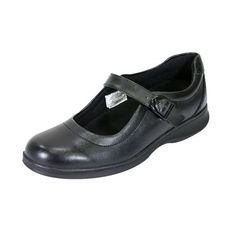 24 HOUR COMFORT Leann women's extra wide width Mary Jane shoe has an adjustable buckle. This 1" low heel ladies durable and lightweight shoe features a rubber outsole for maximum traction with a cushioned topline and back counter. It is comfortable, both for professional or casual wear with leather upper for continuous breathability and around the clock support and stability. **ATTENTION SHOPPERS** Find a large selection of Wide Width styles at our official retail website FAZPAZ . COM. Signup is Mary Jane Shoes Black, Leather Mary Jane Shoes, School Uniform Shoes, Mary Jane Shoes Womens, Wide Width Shoes, Light Weight Shoes, Mary Jane Heels, Black Leather Shoes, Leather Mary Janes