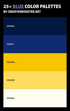 the color scheme for blue and yellow is shown in this graphic style, which includes different colors