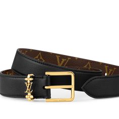 LOUIS VUITTON® - Lv Bloom 30mm Belt - Black/gold Luxury Belts Women, Lv Belts, Louis Vuitton Gifts, Luxury Belt, Louis Vuitton Official Website, Luxury Belts, Trunk Bag, Designer Belt, Louis Vuitton Belt