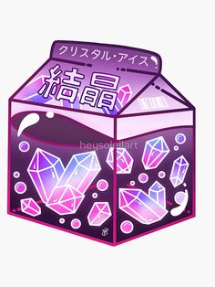 an illustration of a pink box with diamonds on the inside and writing in japanese characters