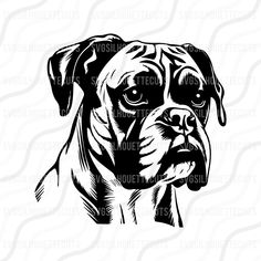 a black and white drawing of a dog's face, with the word bulldog on it