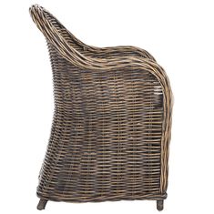 a wicker chair that is sitting on a white background