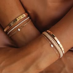 Small Layered Bracelets, Luxury Gold Bracelet For Women, Party Occasion, Luxury Chain Bracelet With 17 Jewels For Daily Wear, Luxury Everyday Gold Bracelet, Gold Link Bracelet Stack, Bracelets Gold Sets, Bunny Bracelet, Modern Gold Jewelry