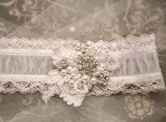 Wedding Garter Set, Shear Wedding Garter with Lace Pearls and Rhinestones, Bridal Garter Beaded Wedd Garters Wedding, Pearls And Lace, Bride Garter, Beaded Hair Pins, Wedding Garter Set, Wedding Garters, Lace Garter, Beaded Wedding, Bridal Garter