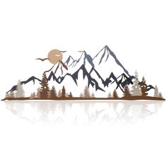 a paper cut landscape with mountains and trees