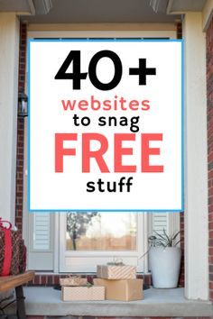 a sign that says 40 + website to sing free stuff on the front door steps